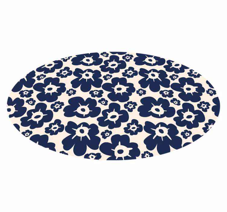 Tapete vinílico flores e plantas papoula azul escura - TenStickers