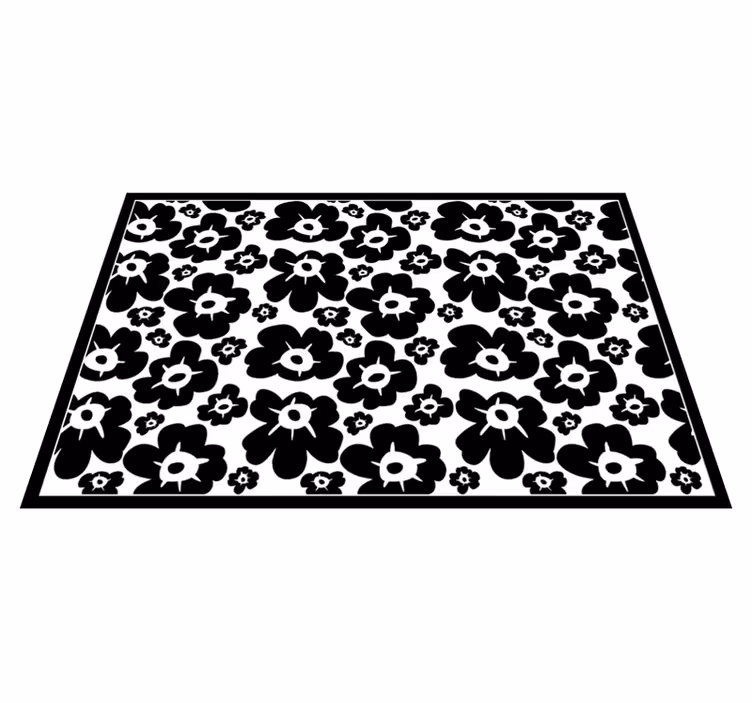 Tapete vinílico flores e plantas papoula preta - TenStickers