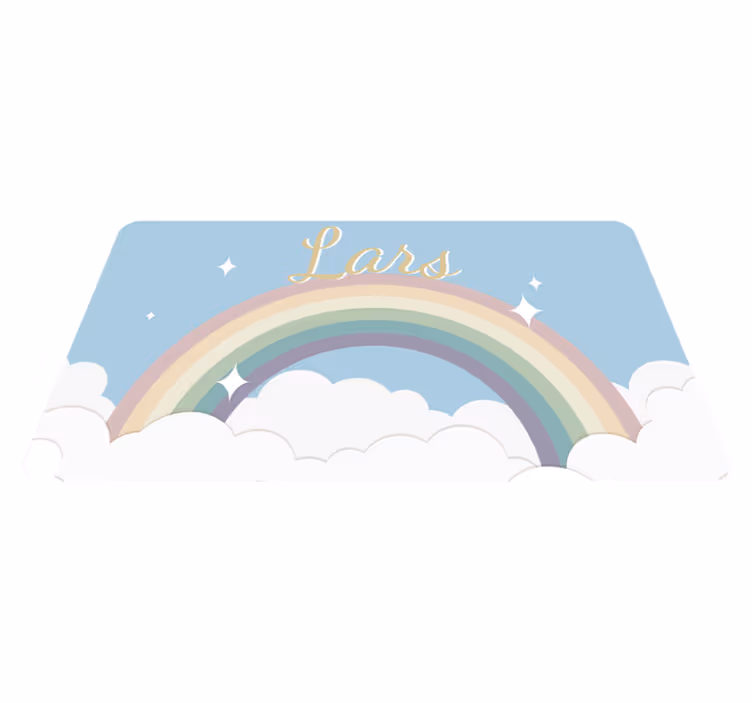 Tapete vinílico com nome arco-íris personalizado - TenStickers