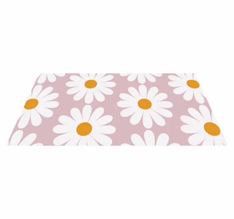 Tapete vinílico casa de banho margarida com fundo rosa - TenStickers