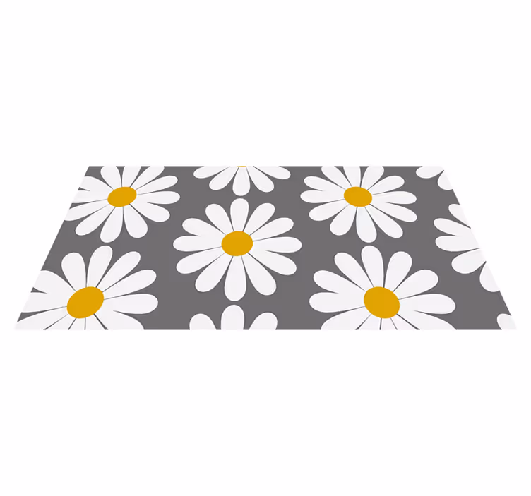 Tapete vinílico casa de banho margarida com fundo cinza - TenStickers