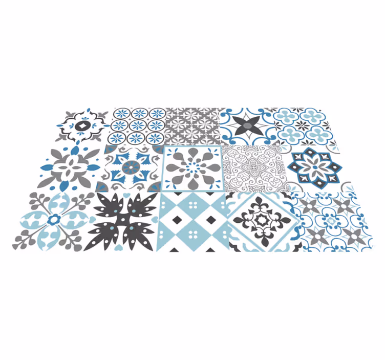 Tapete vinílico cozinha mosaico azul - TenStickers