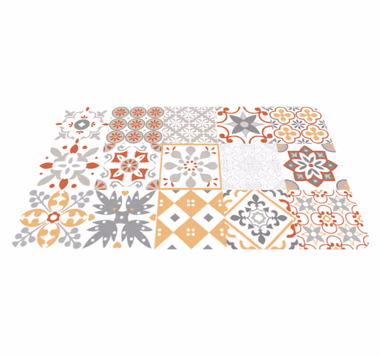 Tapete vinílico cozinha mosaico laranja - TenStickers