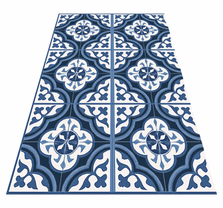 Tapete vinílico sala de estar majorica azul portuguesa - TenStickers
