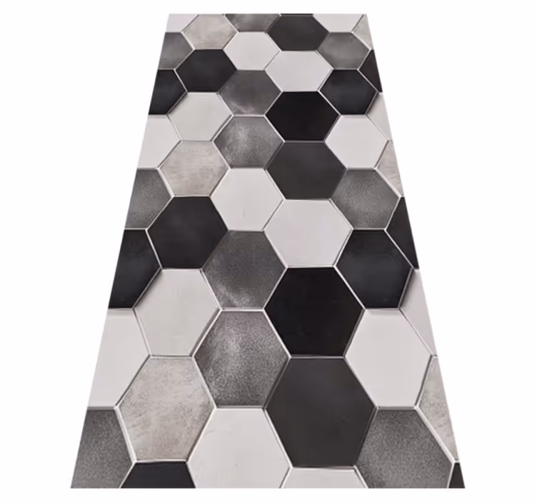 Tapete vinílico cozinha hexágonos cinzas - TenStickers