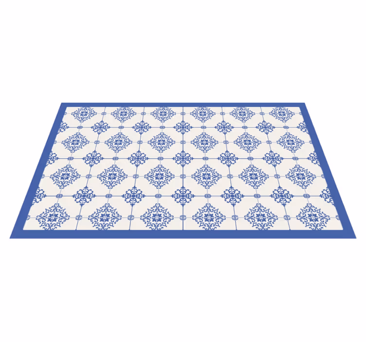 Tapete vinílico azul azulejos bege marroquinos - TenStickers