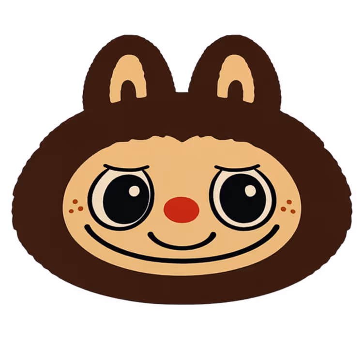 Tapete em vinil infantil design de labubu marrom - TenStickers