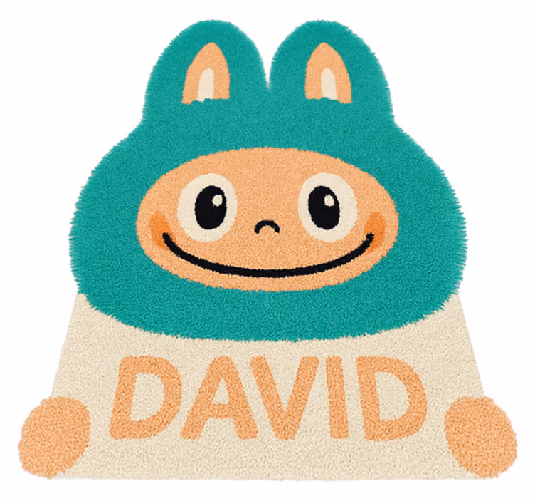 Tapete em vinil infantil labubu turquesa personalizado - TenStickers