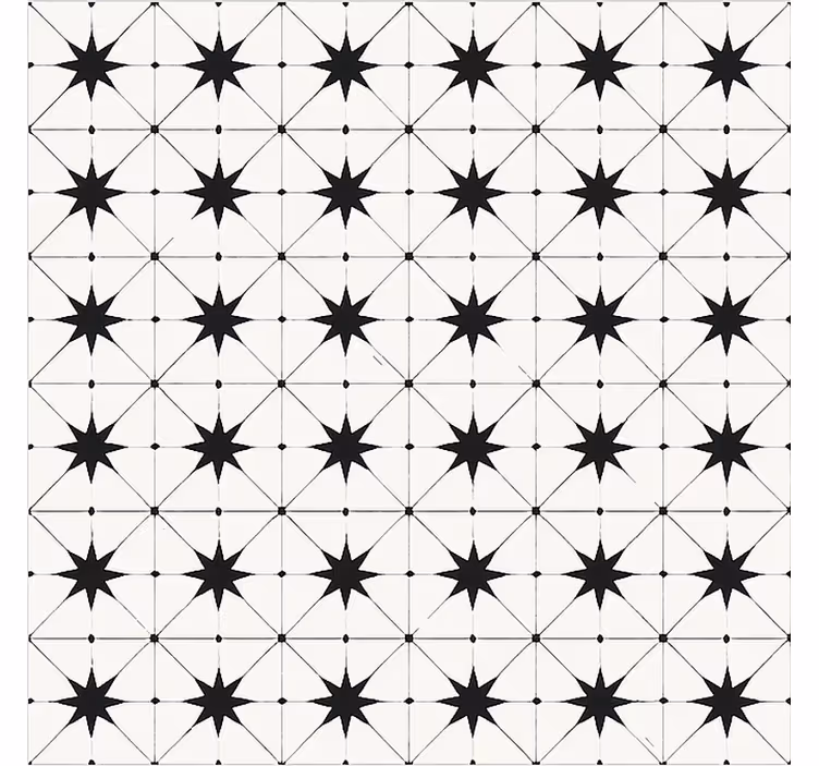 Tapete vinílico para sala de jantar padrão de estrela encáustica - TenStickers