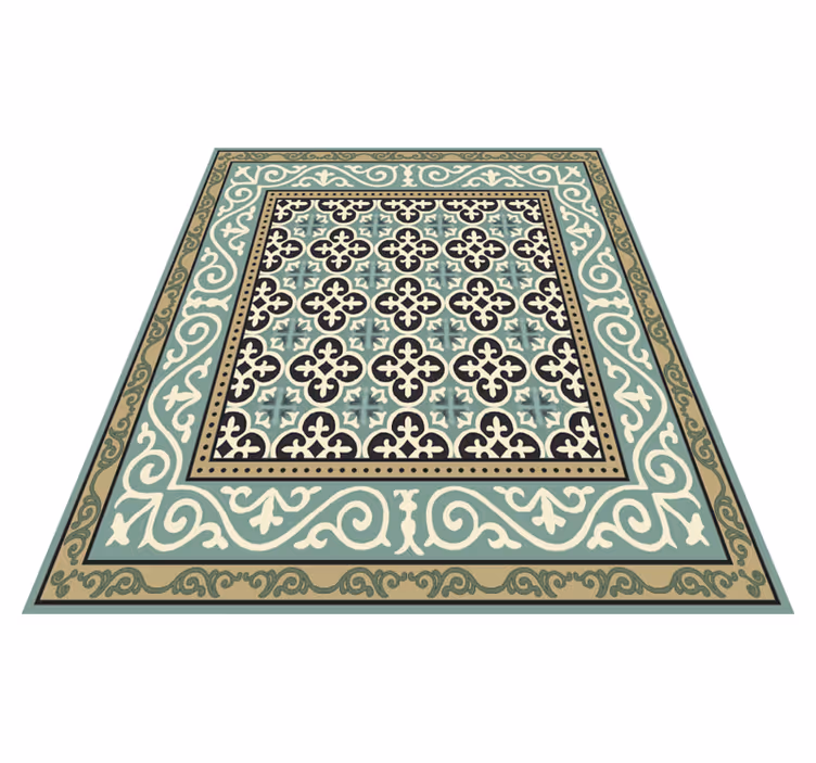 Tapete vinílico para sala de jantar borda encáustica ornamentada - TenStickers