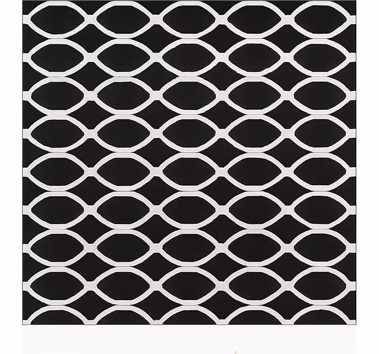 Tapete vinílico para sala de jantar design oval monocromático - TenStickers