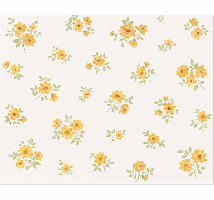 Tapete vinílico para sala de jantar delicado floral de chita - TenStickers