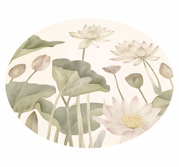 Tapete vinílico para sala de jantar flores botânicas aquosas - TenStickers