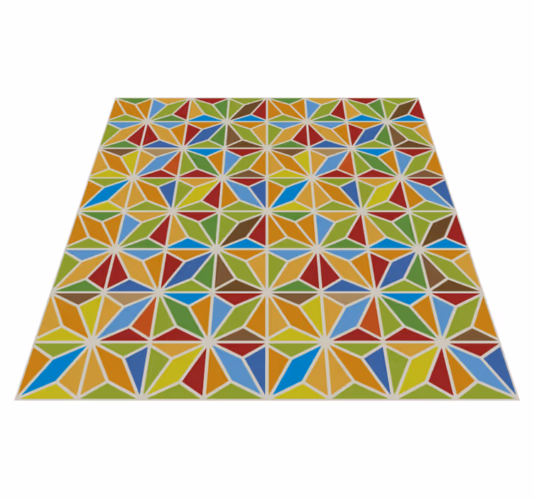 Tapete vinílico para sala de jantar azulejo geométrico - TenStickers