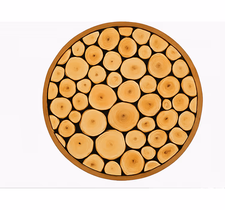 Tapete vinílico para sala de jantar fatia de madeira natural - TenStickers