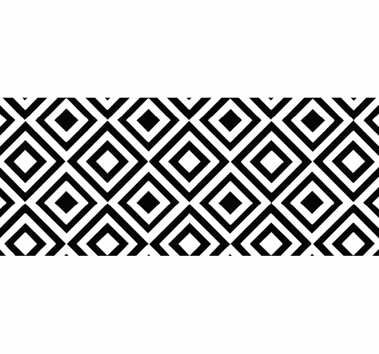 Tapete vinílico geométricas preto e branco - TenStickers