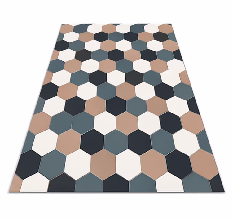 Tapete vinílico cozinha azulejos hexagonais modernos - TenStickers