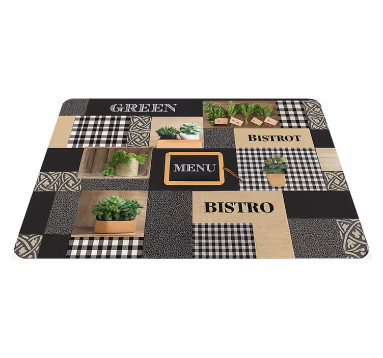 Tapete vinílico cozinha bistrô preto e branco - TenStickers