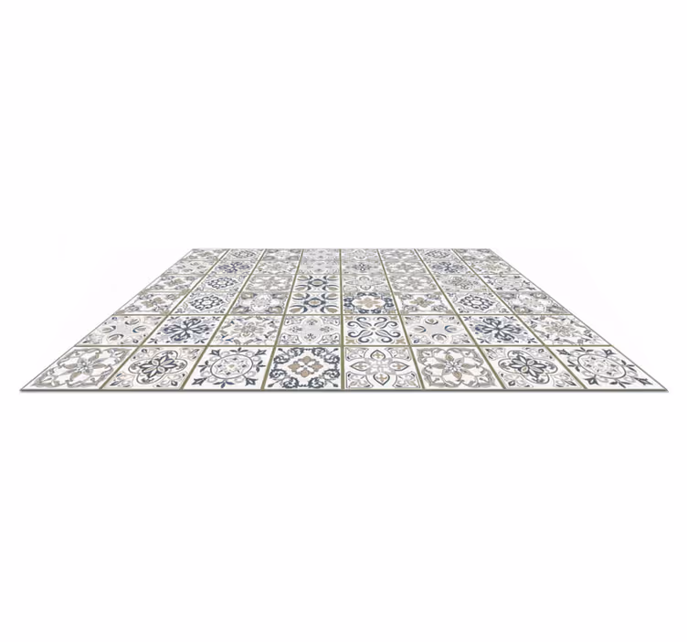 Tapete vinílico sala de estar com padrão de azulejos marroquinos - TenStickers