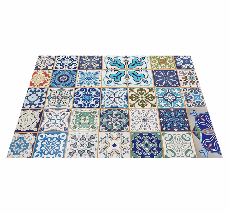 Tapete vinílico sala de estar mosaico mediterrâneo - TenStickers