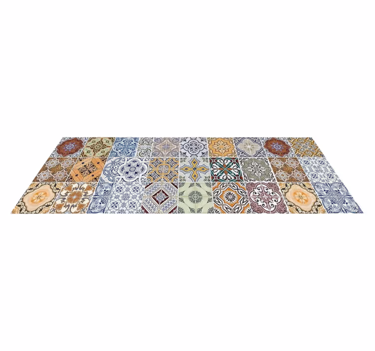 Tapete vinílico cozinha patchwork mediterrâneo eclético - TenStickers