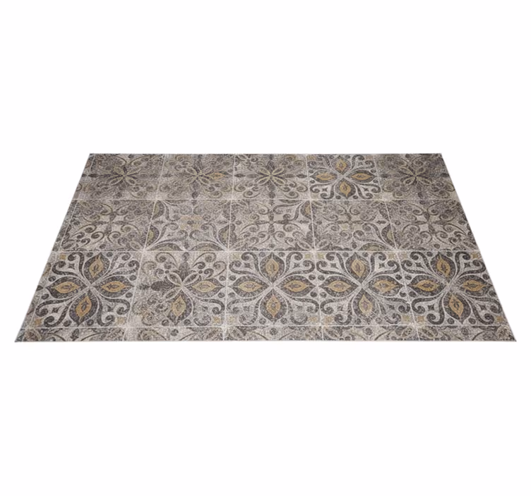 Tapete vinílico cozinha arabesco carvão ornamental - TenStickers