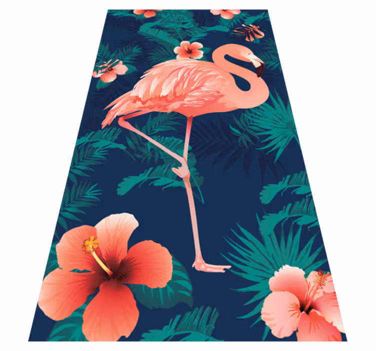 Tapete vinílico de animais flamingos cor-de-rosa tropicais - TenStickers