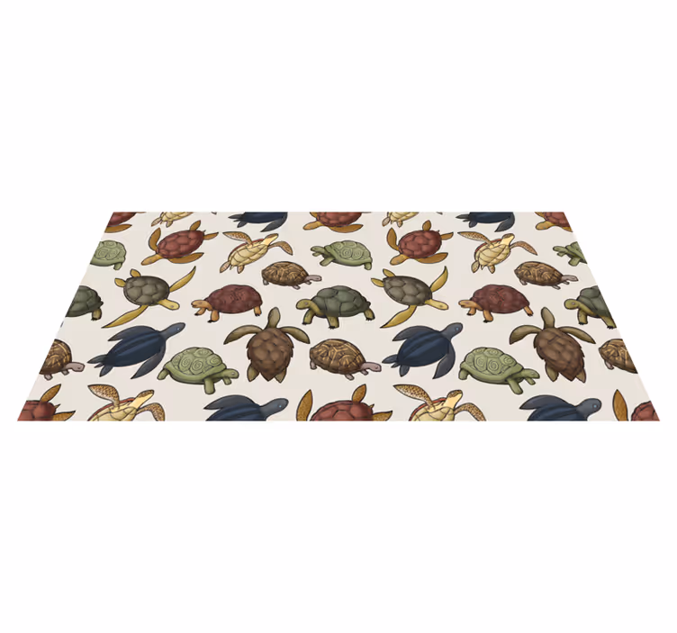 Tapete vinílico de animais com variedade de tartarugas - TenStickers