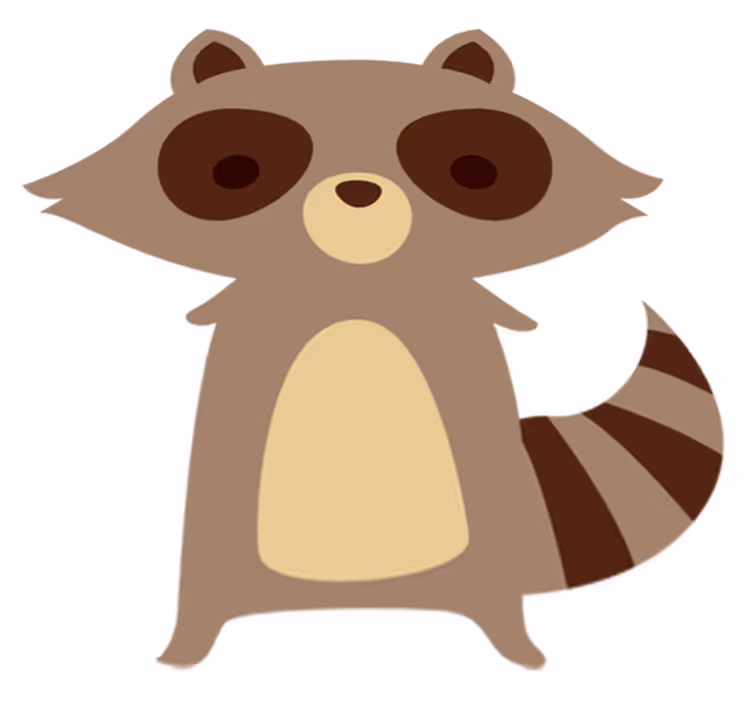Tapete vinílico de animais com design de guaxinim - TenStickers
