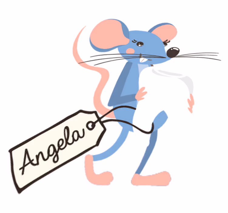 Tapete vinílico de animais rato azul com nome - TenStickers