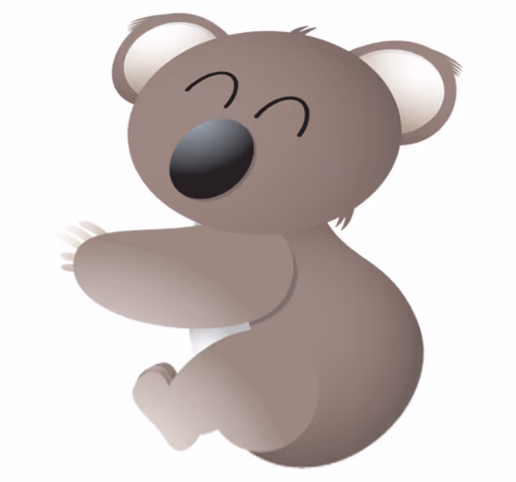Tapete vinílico de animais koala feliz - TenStickers