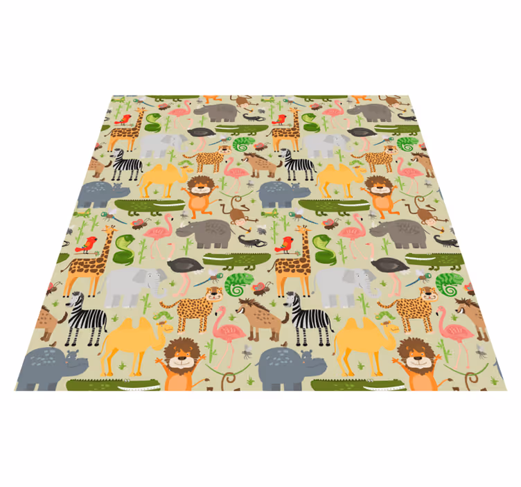 Tapete vinílico de animais com design de animais da selva - TenStickers