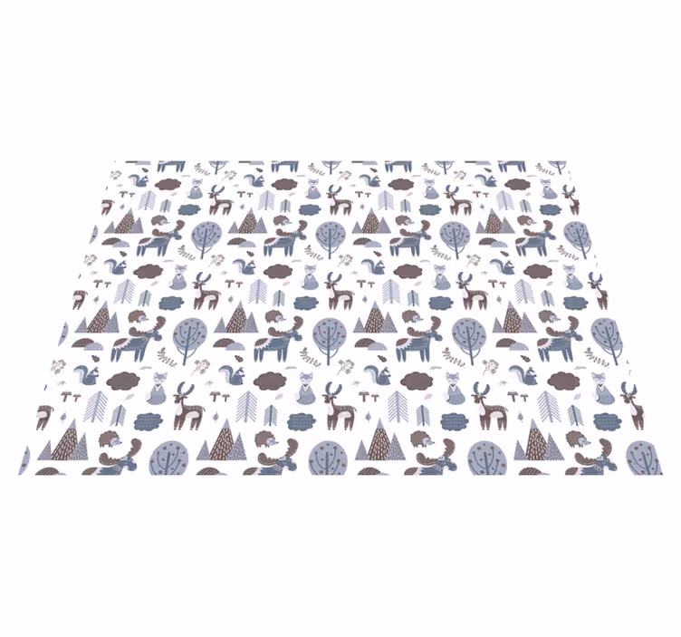 Tapete vinílico de animais cinza nórdico - TenStickers