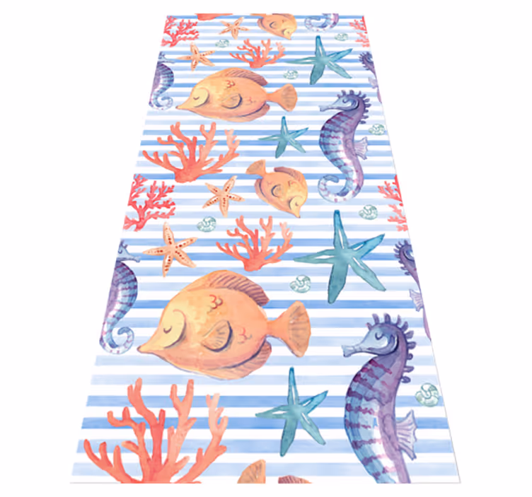 Tapete vinílico de animais azulejos da vida marinha - TenStickers
