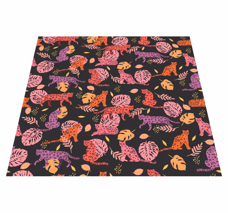 Tapete vinílico de animais estilo tropical e leopardo - TenStickers