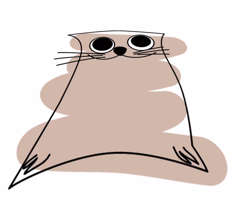 Tapete vinílico de animais gato pintado de marrom - TenStickers