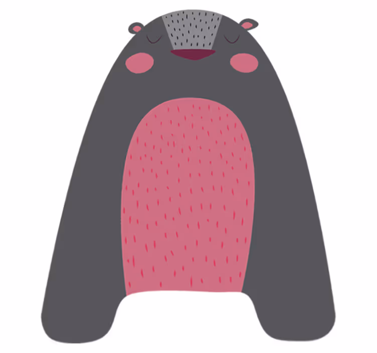 Tapete vinílico de animais urso cinza para crianças - TenStickers