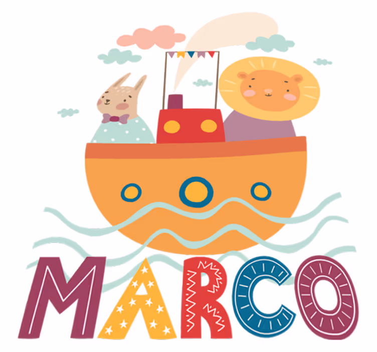 Tapete vinílico de animais em um barco - TenStickers