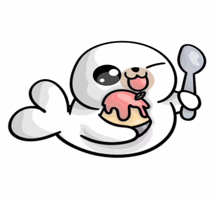 Tapete vinílico de animais foca bebê anime - TenStickers