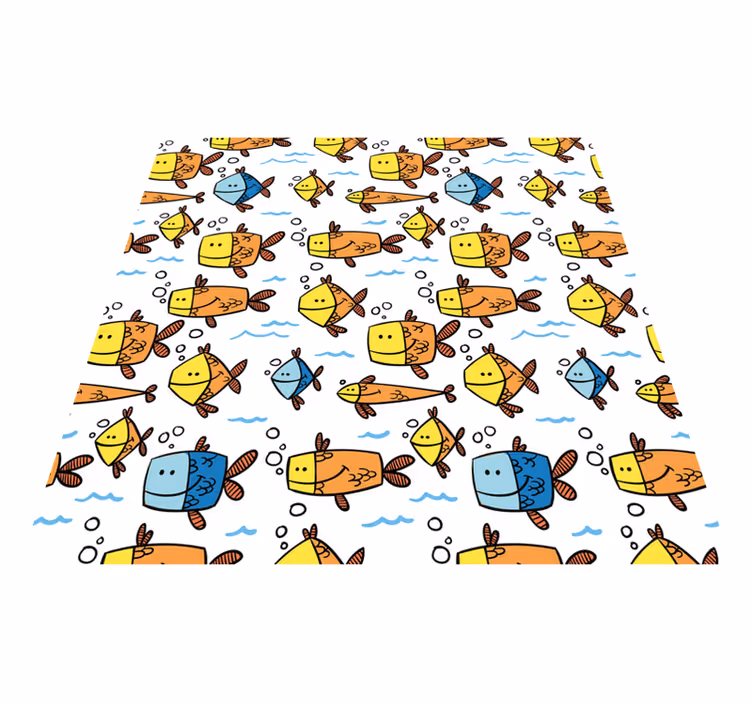 Tapete vinílico de animais peixes coloridos infantil - TenStickers