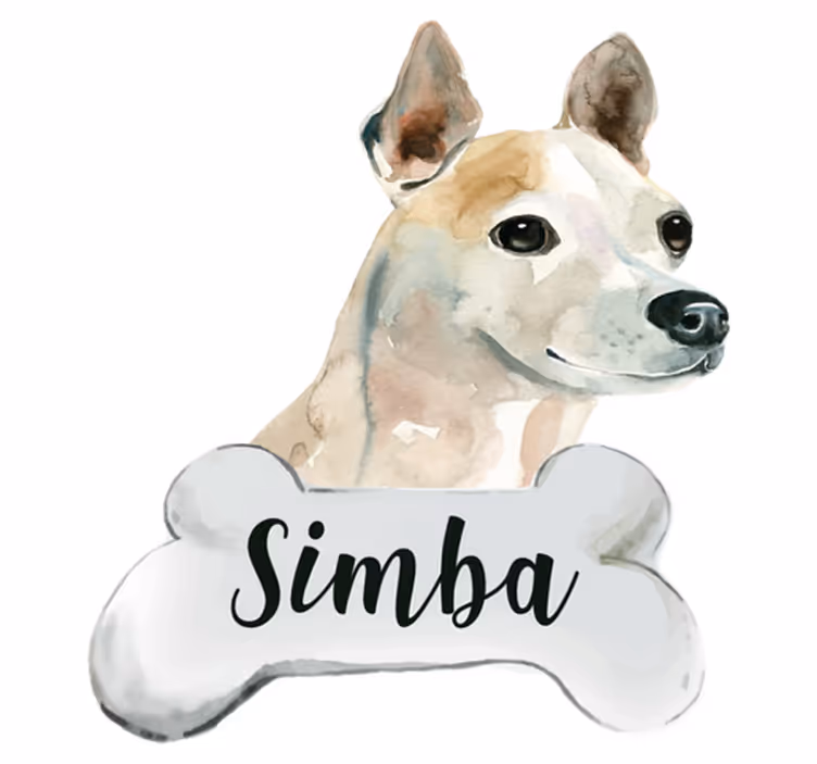 Tapete vinílico de animais cachorro com nome - TenStickers
