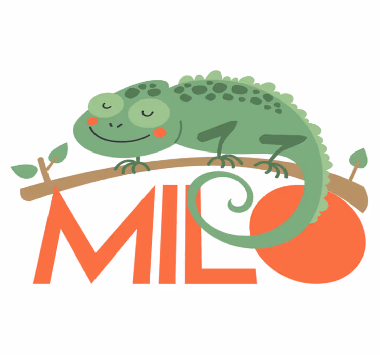 Tapete vinílico de animais camaleão com nome - TenStickers