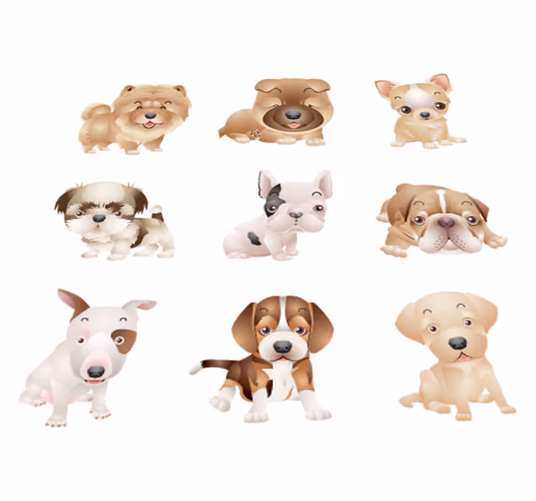 Tapete vinílico de animais filhotes fofos - TenStickers