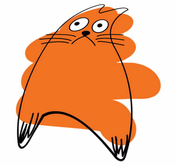 Tapete vinílico de animais silhueta laranja original - TenStickers