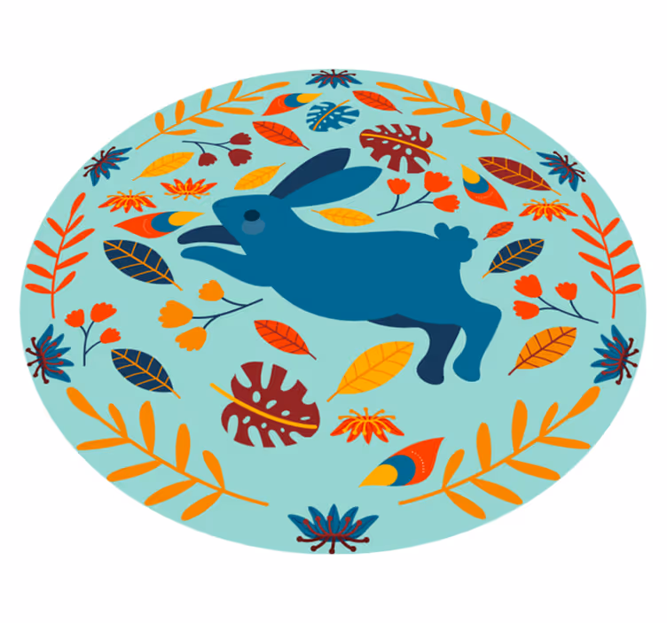 Tapete vinílico de animais ilustração de coelho brincalhão - TenStickers