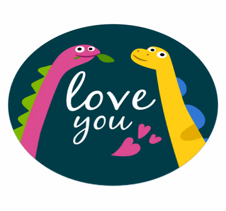 Tapete vinílico de animais amor de dinossauro fofo - TenStickers