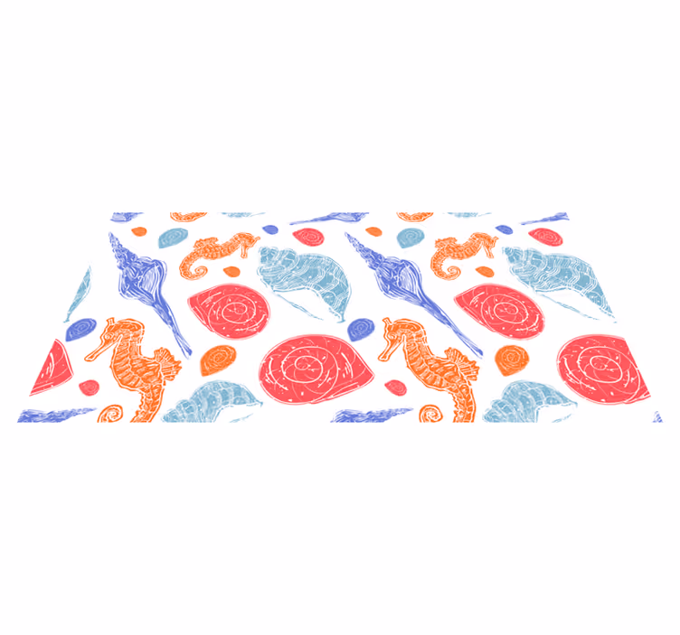 Tapete vinílico de animais criaturas marinhas coloridas - TenStickers