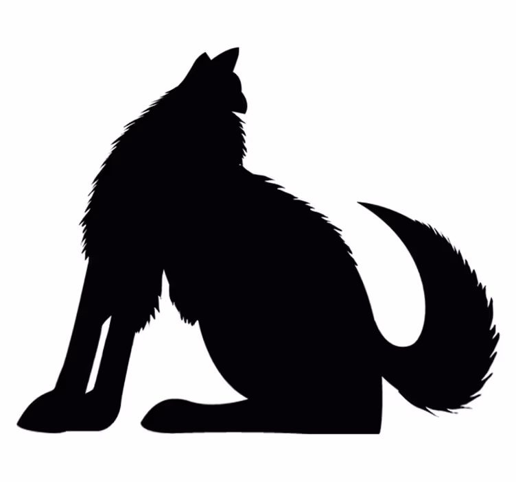 Tapete vinílico de animais silhueta de cão sentado - TenStickers