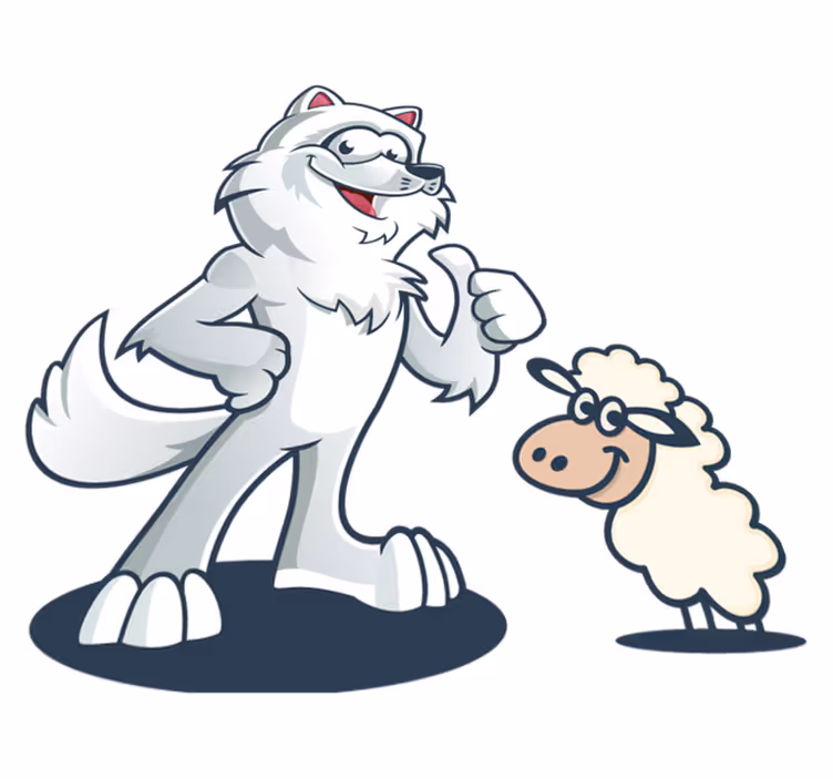 Tapete vinílico de animais lobo alegre - TenStickers