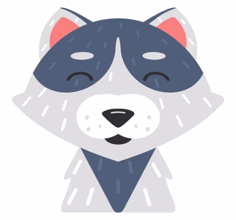 Tapete vinílico de animais rosto de animal feliz - TenStickers